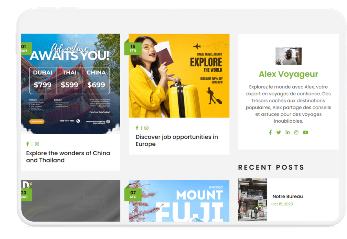 Dream Travel services view