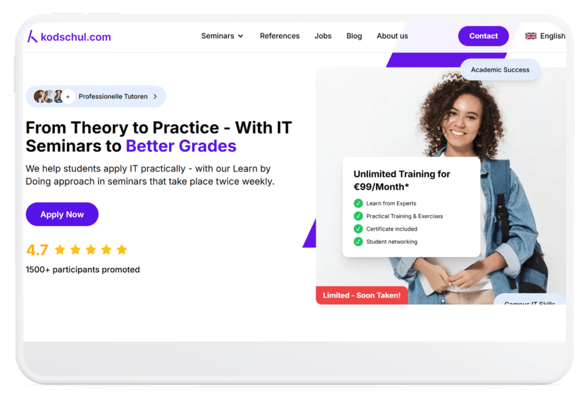 Kodschul course management view