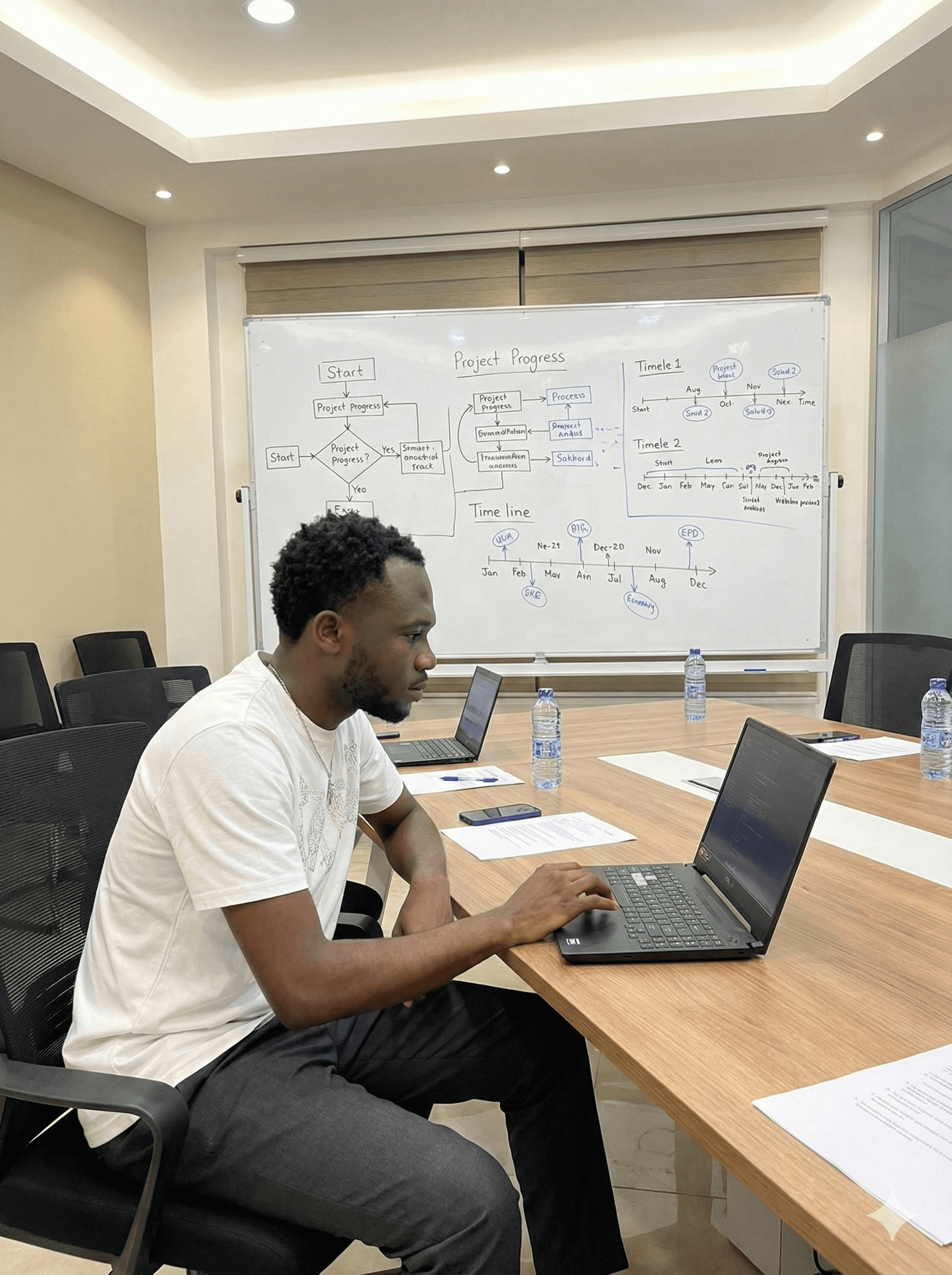 Professional team collaboration in modern office