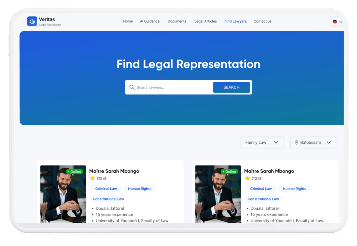Veritas chatbot view
